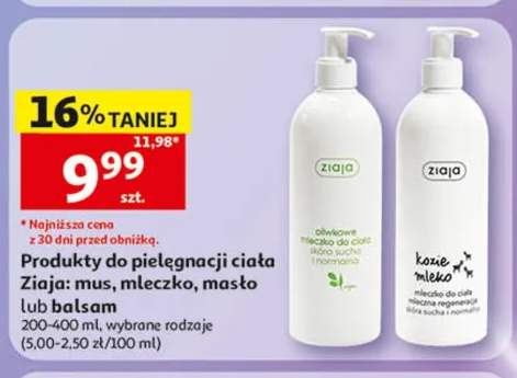 Produkty do pielęgnacji ciała Ziaja: mleczko