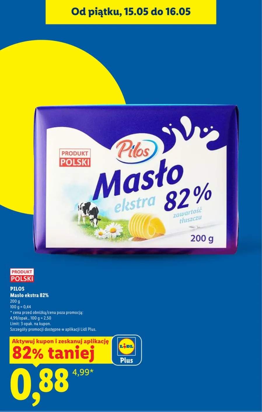 Masło ekstra 82% Pilos
