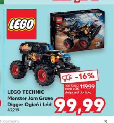 Klocki LEGO TECHNIC Monster Jam Grave Digger Ogień i Lód 42219