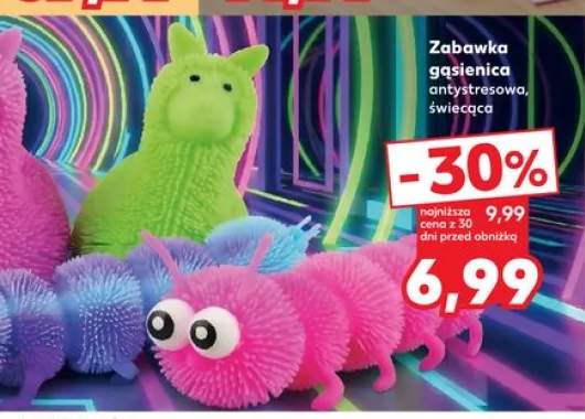 Zabawka gąsienica antystresowa świecąca