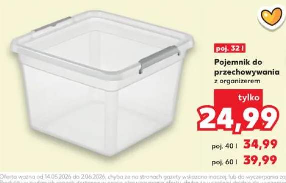 Pojemnik do przechowywania z organizerem 32l
