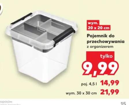 Pojemnik do przechowywania z organizerem 20x20cm