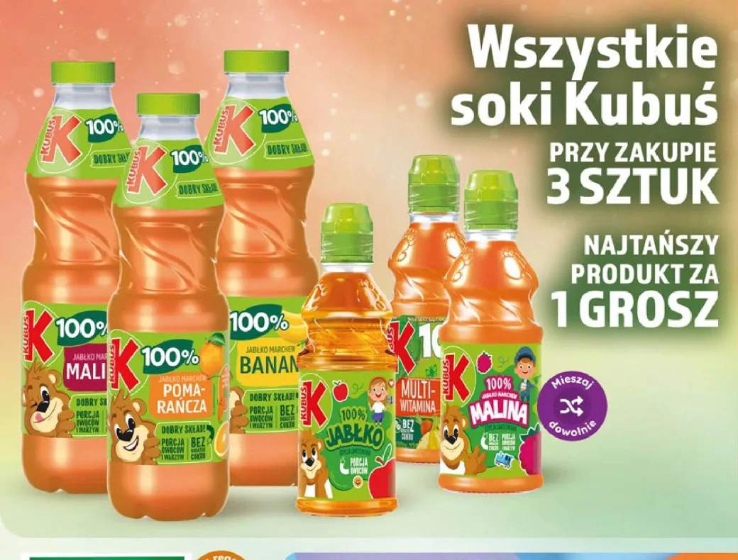 Sok Kubuś 100% Jabłko Marchew Malina