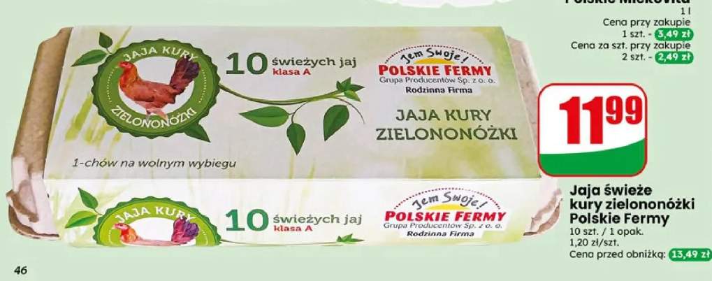 Jaja świeże kury zielononóżki Polskie Fermy