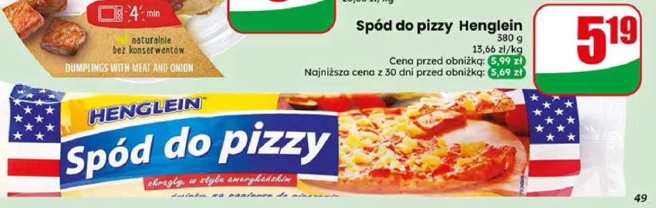 Spód do pizzy okrągły w stylu amerykańskim Henglein