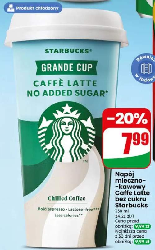 Napój mleczno-kawowy Caffe Latte bez cukru Starbucks