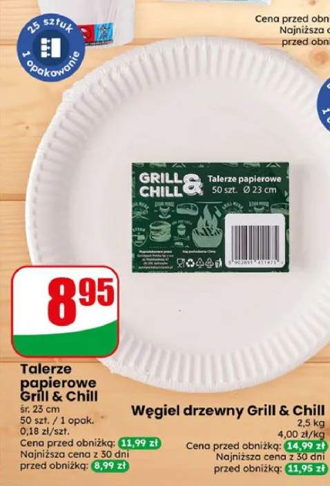 Talerze papierowe Grill & Chill 50-pak śr. 23cm