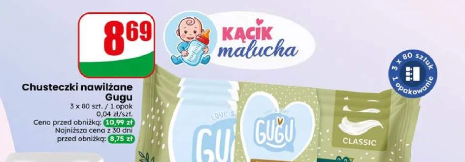 Chusteczki nawilżane Gugu Classic 3-pak