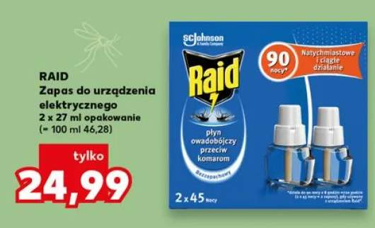 Zapas do urządzenia elektrycznego Raid płyn owadobójczy przeciw komarom 2-pak