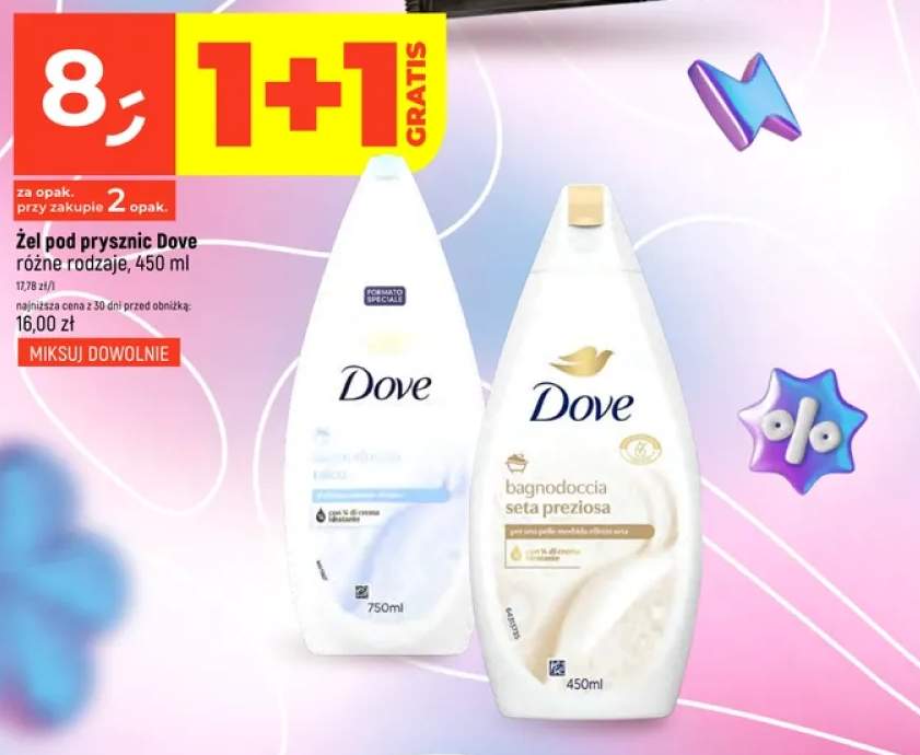 Żel pod prysznic Dove seta preziosa