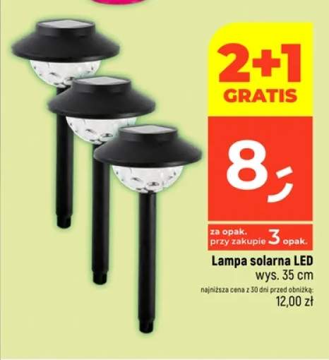 Lampa solarna LED wys. 35cm