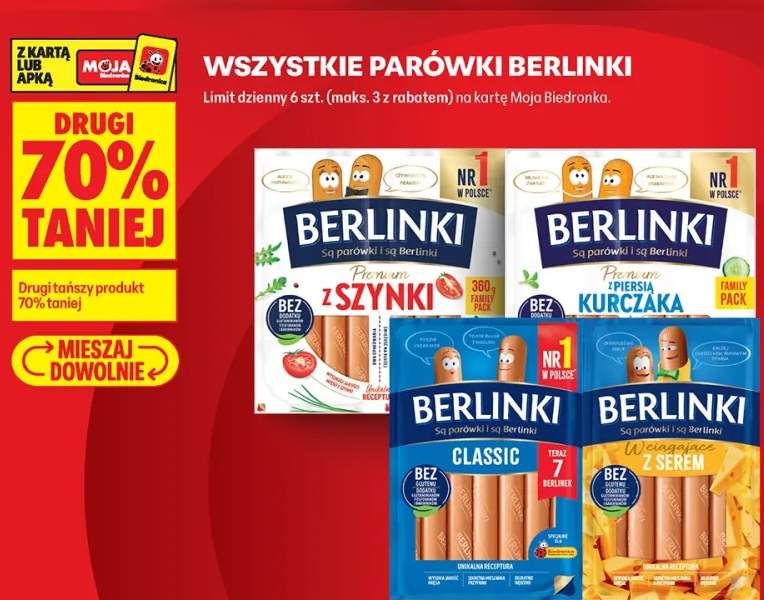 Parówki z piersią kurczaka Berlinki