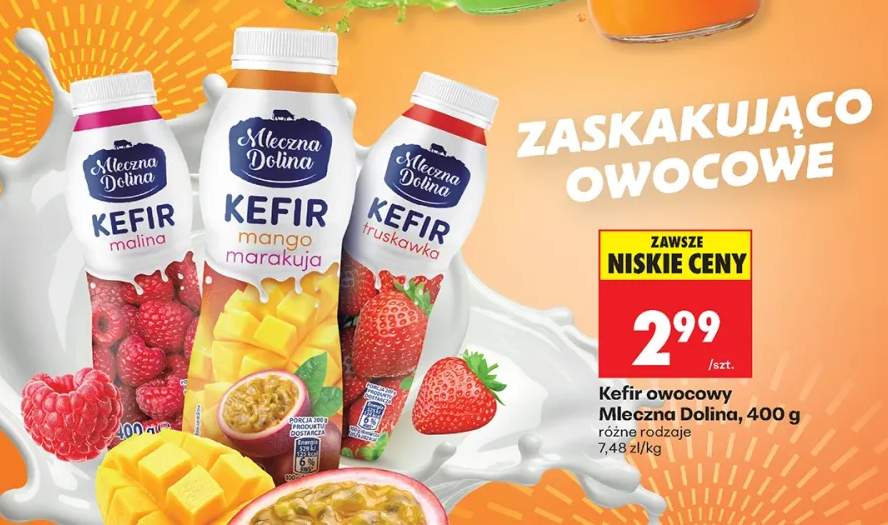 Kefir owocowy Mleczna Dolina truskawka