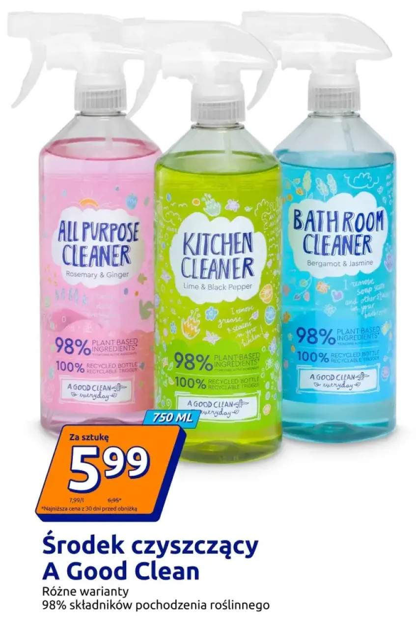 Środek czyszczący A Good Clean Bathroom Cleaner Bergamot & Jasmine 98% składników pochodzenia roślinnego