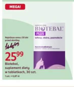 Suplement diety w tabletkach Biotebal Plus włosy, skóra, paznokcie