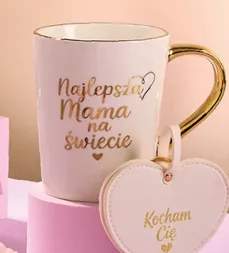 Kubek z porcelany SMUKEE w zestawie breloczek z lusterkiem 400ml