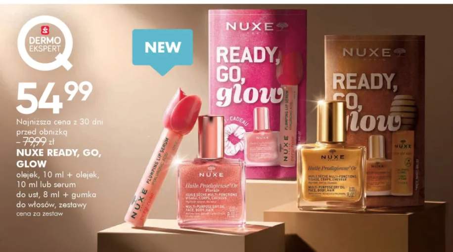 Zestaw Ready, Go, Glow serum do ust 8ml + gumka do włosów NUXE