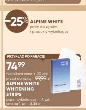 Paski wybielające ALPINE WHITE WHITENING STRIPS