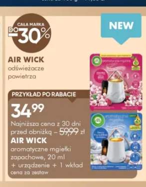 Aromatyczne mgiełki zapachowe Air Wick 20ml + urządzenie + 1 wkład