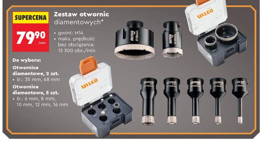 Zestaw otwornic diamentowych NITEO PRO