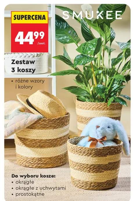 Kosze SMUKEE prostokątne 3-pak