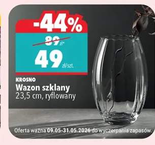 Wazon szklany Krosno 23,5cm ryflowany