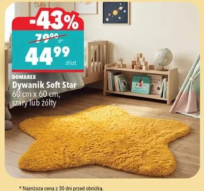 Dywanik DOMAREX Soft Star 60cm x 60cm żółty