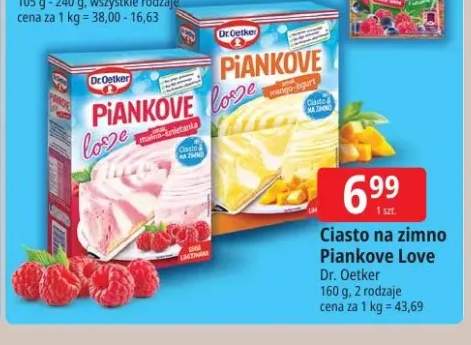 Ciasto na zimno Piankove Love malina-śmietanka