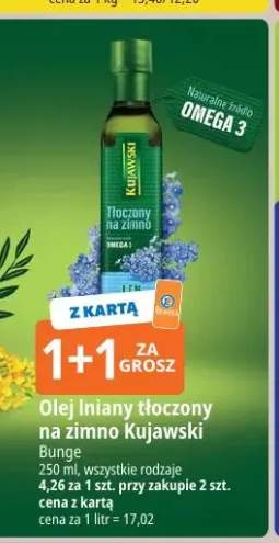 Olej lniany tłoczony na zimno Kujawski
