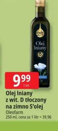 Olej lniany z wit. D tłoczony na zimno S'olej