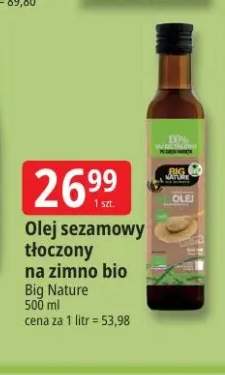 Olej sezamowy tłoczony na zimno bio Big Nature