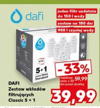 Zestaw wkładów filtrujących DAFI Classic 5+1