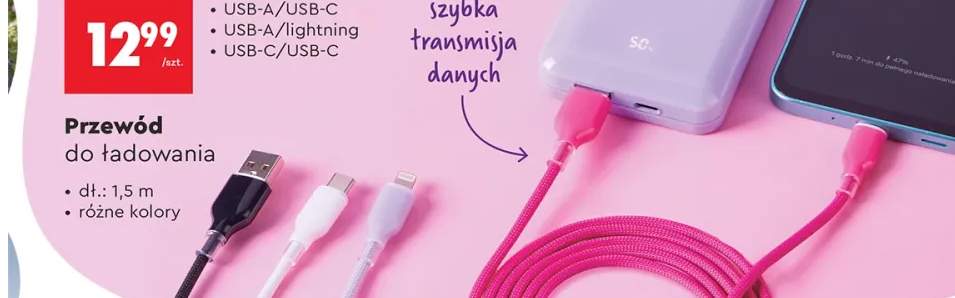 Przewód do ładowania HYKKER dł. 1,5m złącza USB-C/USB-C