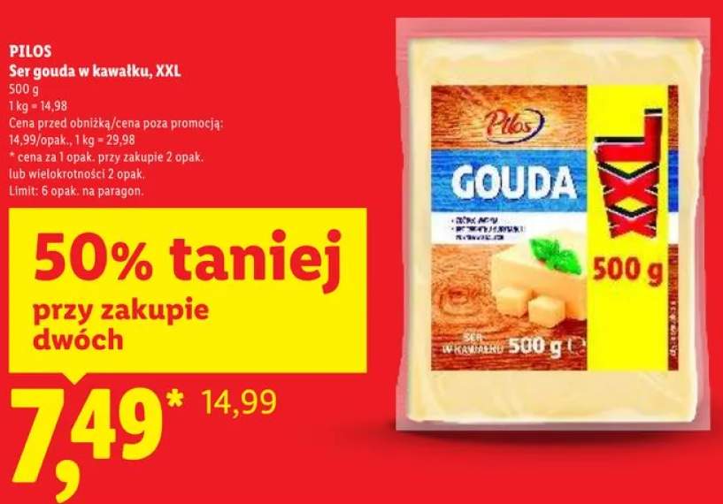 Ser gouda w kawałku XXL Pilos