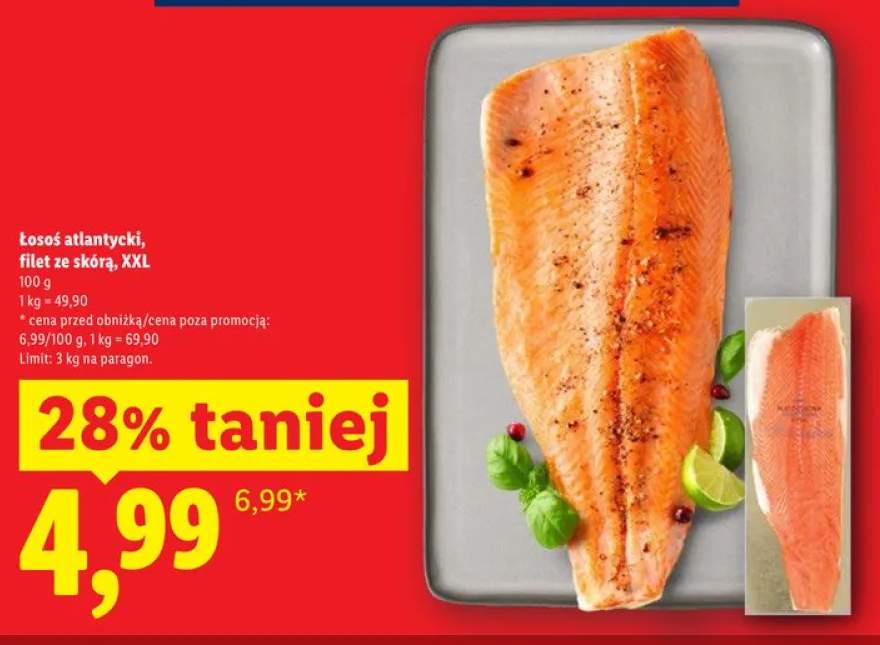 Łosoś atlantycki filet ze skórą XXL