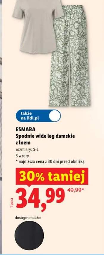 Spodnie wide leg damskie z lnem ESMARA