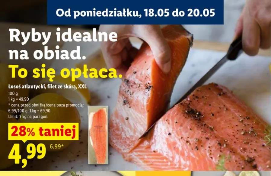 Łosoś atlantycki filet ze skórą XXL