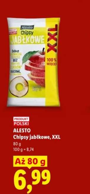 Chipsy jabłkowe XXL Alesto
