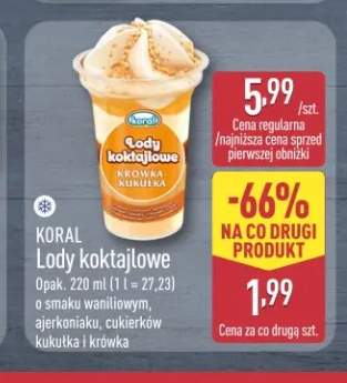 Lody koktajlowe o smaku ajerkoniaku Koral