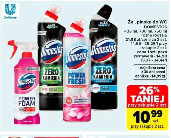 Żel do WC Domestos Zero Kamienia Blue