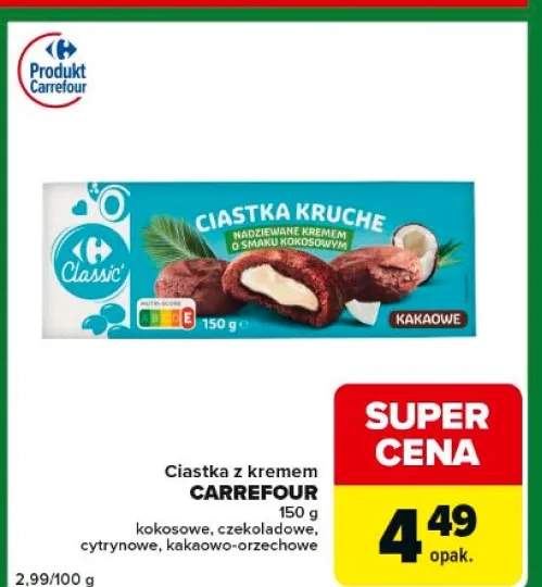 Ciastka z kremem Carrefour kakaowo-orzechowe