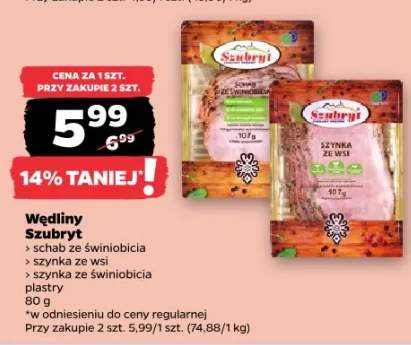 Wędliny Szubryt szynka ze wsi plastry