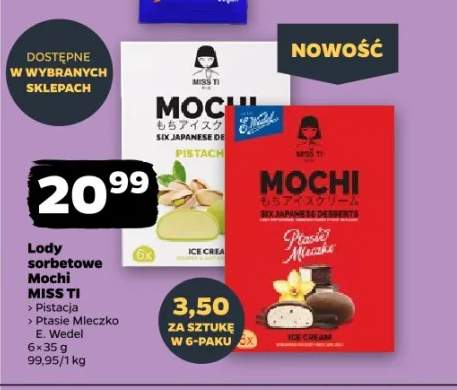 Lody sorbetowe Mochi Ptasie Mleczko E. Wedel MISS TI 6-pak 35g