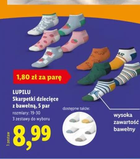 Skarpetki dziecięce z bawełną Lupilu 5-pak