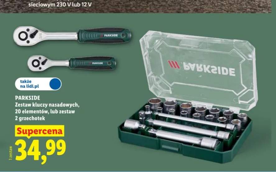 Zestaw kluczy nasadowych PARKSIDE 20 elementów