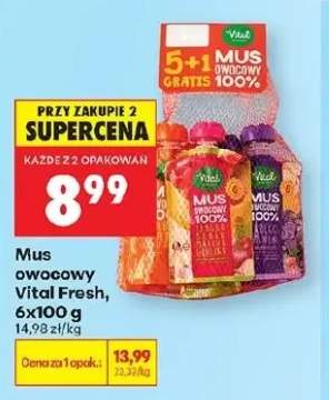 Mus owocowy Vital Fresh 6-pak 100g