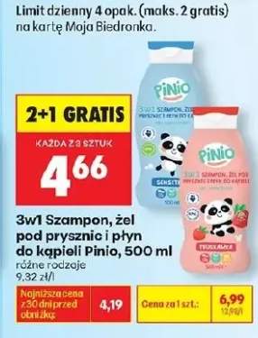 3w1 Szampon, żel pod prysznic i płyn do kąpieli Pinio Truskawka 500ml
