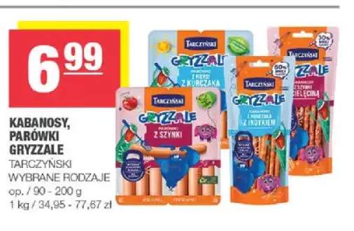 Kabanosy, parówki Gryzzale Tarczyński