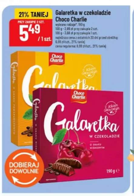 Galaretka w czekoladzie o smaku pomarańczowym Choco Charlie