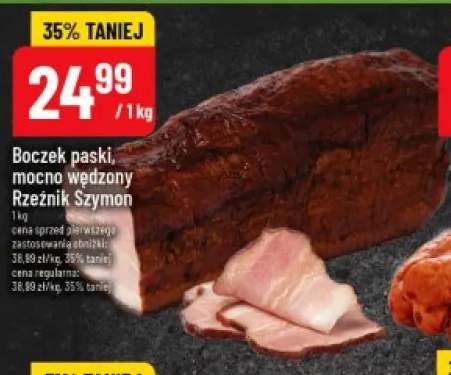 Boczek paski mocno wędzony Rzeźnik Szymon